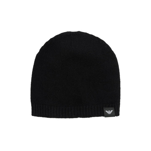 EMPORIO ARMANI Berretto Cappello Uomo in cashmere Nero - Francavilla Moda